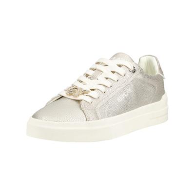 Plateausneaker REPLAY "Replay Sneaker Lederimitat", Damen, Gr. 38, silber (platin), Lederimitat, Schuhe Plateausneaker