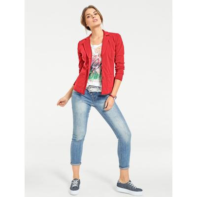 Jerseyblazer HEINE "Jersey-Blazer", Damen, Gr. 38, orange (koralle), 100% Baumwolle, Blazer, Topseller