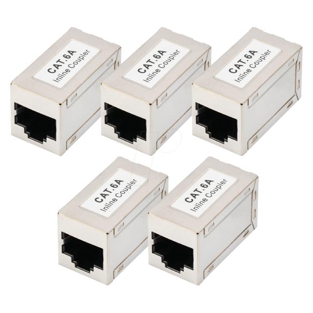 Digitus CAT6A modulare Kupplung, voll geschirmt RJ45 auf RJ45, 5 Stk. (Netzwerk Kupplung) (DN-93905-5)