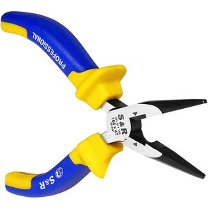 S&R Flachrundzange 161011165, gerade mit Schneide, 165mm