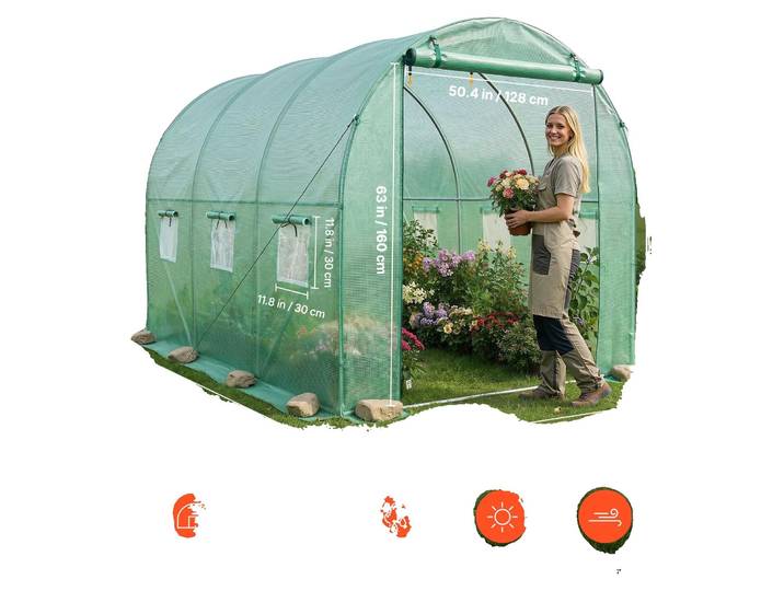 VEVOR Toit arqué Serre en film plastique Tunnel Serre 6\,1x3x2\,1m Blanc
