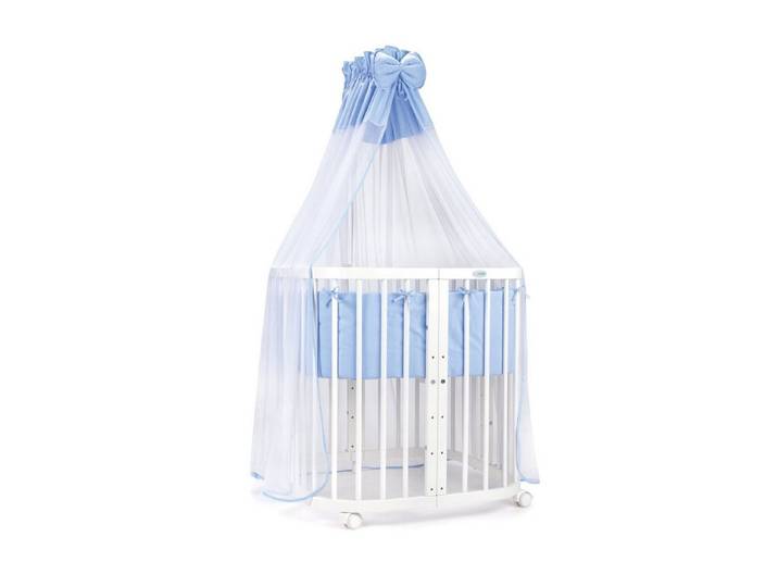 Waldin Babybett Mobiles Babybett aus Holz 7in1 mit Matratze, mitwachsend