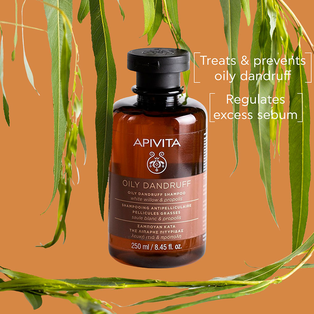 Apivita Shampooing Huileux Antipelliculaire à l’acide salicylique (saule blanc) et à la propolis