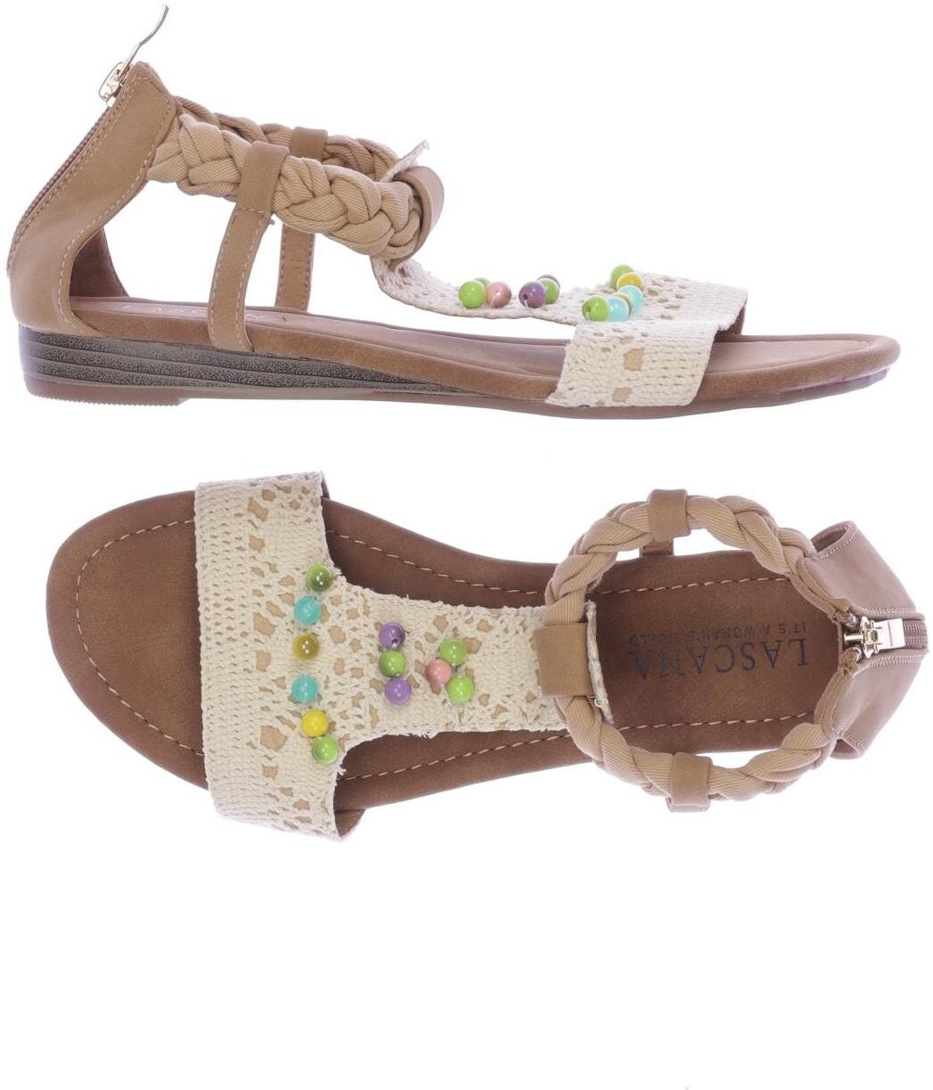 Lascana Damen Sandalen, Beige, Gr. EU 38, Kunstleder - Second Hand