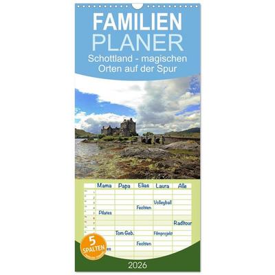 Familienplaner 2026 - Schottland - magischen Orten auf der Spur mit 5 Spalten (Wandkalender, 21 x 45 cm) CALVENDO