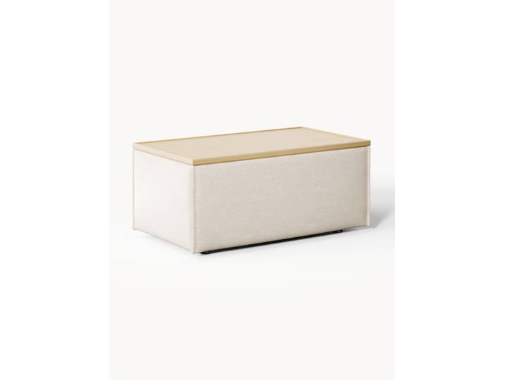 Pouf en mélange de lin avec rangement Lennon