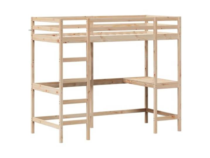 vidaXL Hochbett mit Schreibtisch 90x200 cm Massivholz Kiefer