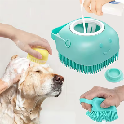 Youfap Market Multifunctional Silicone Bath Massage Brush For Dogs And Cats, Soft, Safety Brush For Bathing And Grooming Your Pets yellow
