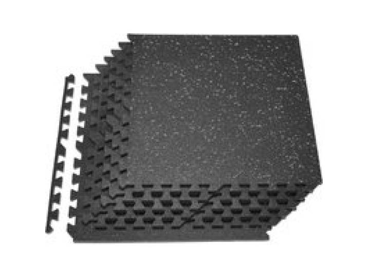 VEVOR Tapis de Sol Puzzle Fitness 6PCs 61x61x1,4 cm, Dalles en Mousse EVA Haute Densité, Protection de Sol pour Salle de Sport Gym Maison et Bureau, Dalles Emboîtables Noires avec Points Gris