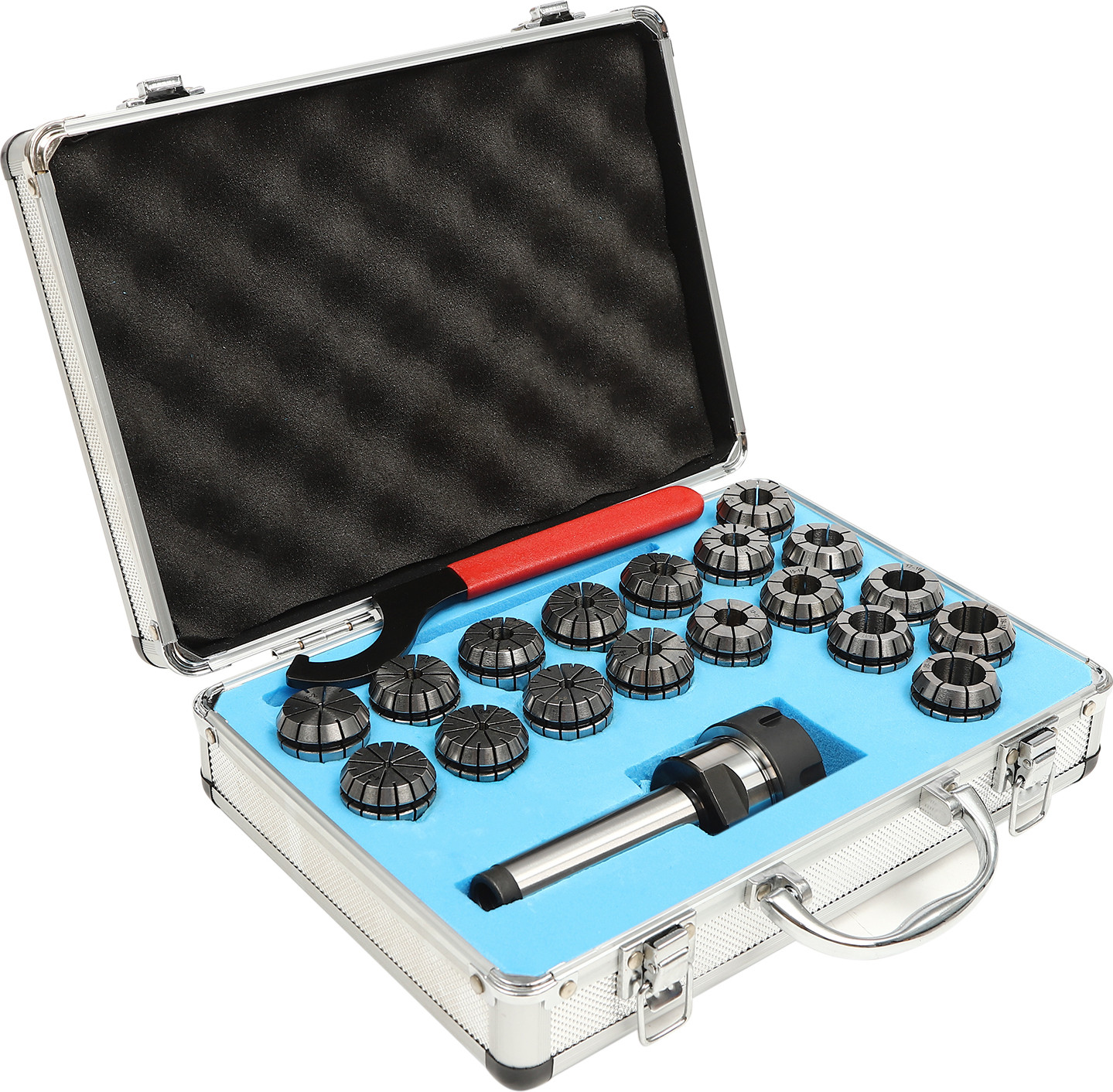 Easybuy 18-delige set spanbekken met opbergbox, MT3-aansluiting en ER32-spanbekken