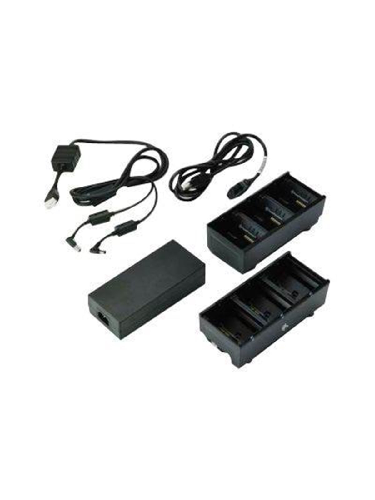 Zebra 3-Slot Battery Charger Connected via Y Cable