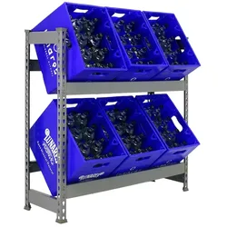 SimonRack Getränkekistenregal 6 Kisten, 1000x1000x300 mm, Kistenregal, Grau - Simonbottle