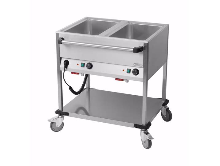 Bartscher Bain-Marie-Wagen 2 x GN 1/1-200mm, lang – Gastro Inventar/Gastro Einrichtungen – edelstahl