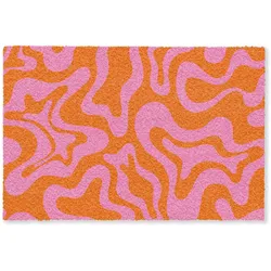 FUSSMATTE Muster - Rosa - Orange - Abstrakt - Modern Türmatte 90x60 cm