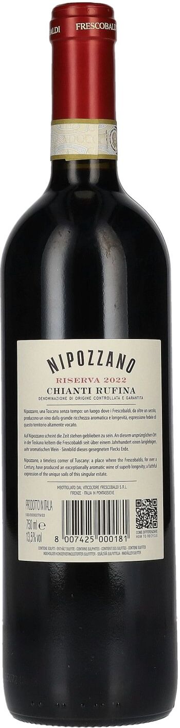 Frescobaldi NIPOZZANO Chianti Rúfina Riserva DOCG 2022 13,5% Vol. 0,75l