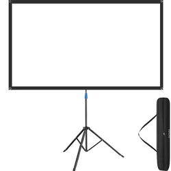 TecTake GmbH tectake Beamer-Leinwand Cinema mit Stativ 72 Zoll 183cm 16:9 4K HD Full-HD Ultra-HD Projektionswand Heimkino tragbar höhenverstellbar weiß