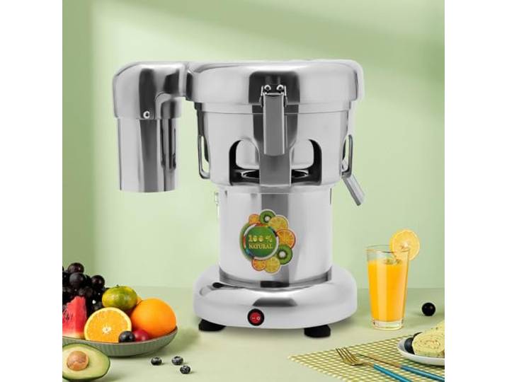 Elektrischer Entsafter 370W, Obstentsafter, Gemüseentsafter, 2800 U/min Saftpresse mit Feinfilter, Saftauslauf & großer Trester-Auslass, Saftmaschine für Apfel, Orange, Karotte, Restaurant & Küche