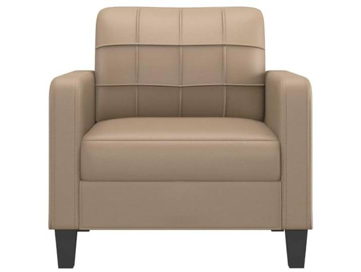 KTHLBRH Sessel Cappuccino 60 cm aus Kunstleder Gestell aus robustem Metall, Polsterung aus Schaumstoff, schmutzabweisend, modernes Design für Wohnzimmer