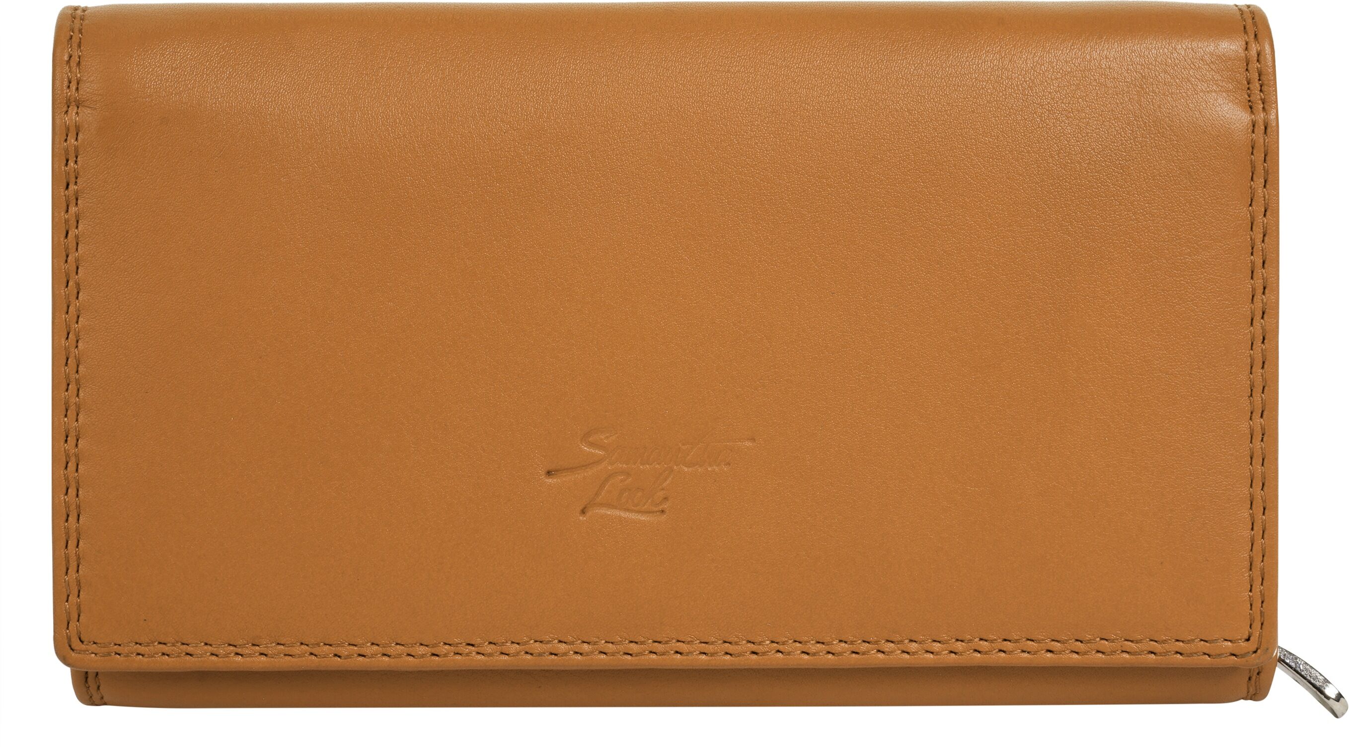 Geldbörse SAMANTHA LOOK "SAMANTHA LOOK Damen echt Leder", Damen, gelb, Leder, leicht glänzend, unifarben, Kleinlederwaren Geldbörse, echt Leder gelb Einheitsgröße