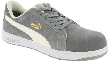 Puma Safety Iconic Suede Low SD SR Comp Toe - Mens 8 Grey Oxford Shoes Medium