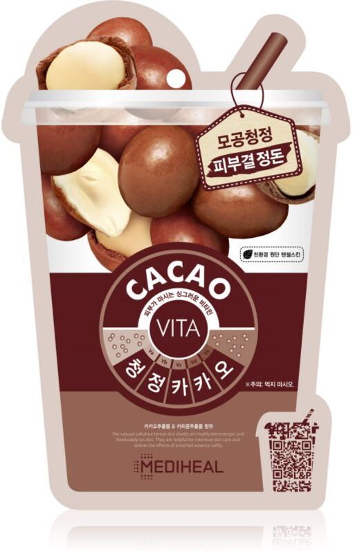 MEDIHEAL Vita Mask Cacao sheet mask to tighten pores and mattify the skin 20 ml