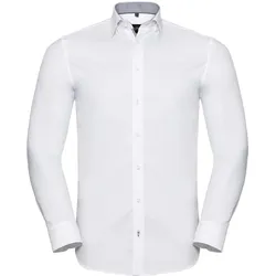 Russell Herren Herringbone Kontrast Hemd langarm R-964M-0 white/silver/convoy grey XL (43/44)
