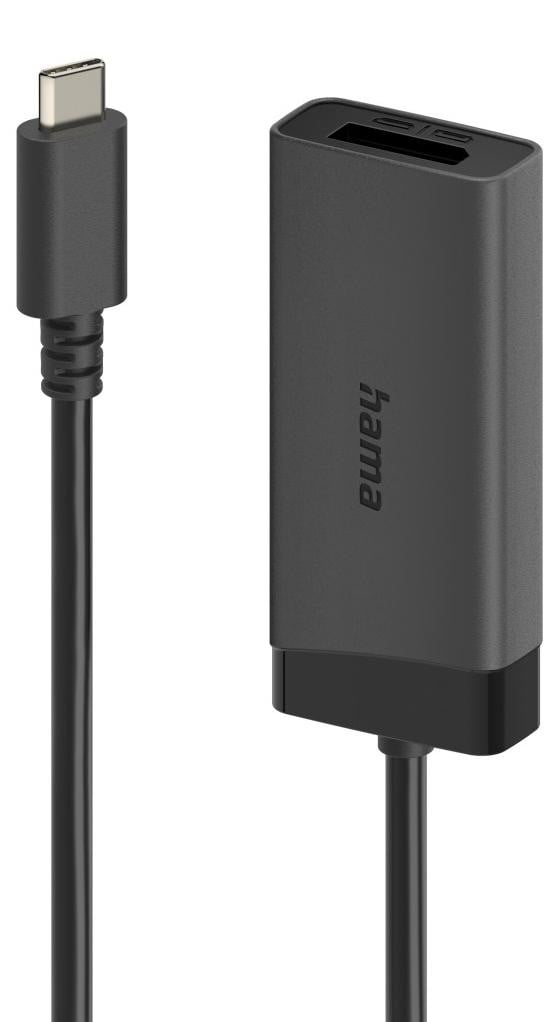Hama USB-C naar HDMI en DisplayPort adapter kabel, 0,15 m, Recht