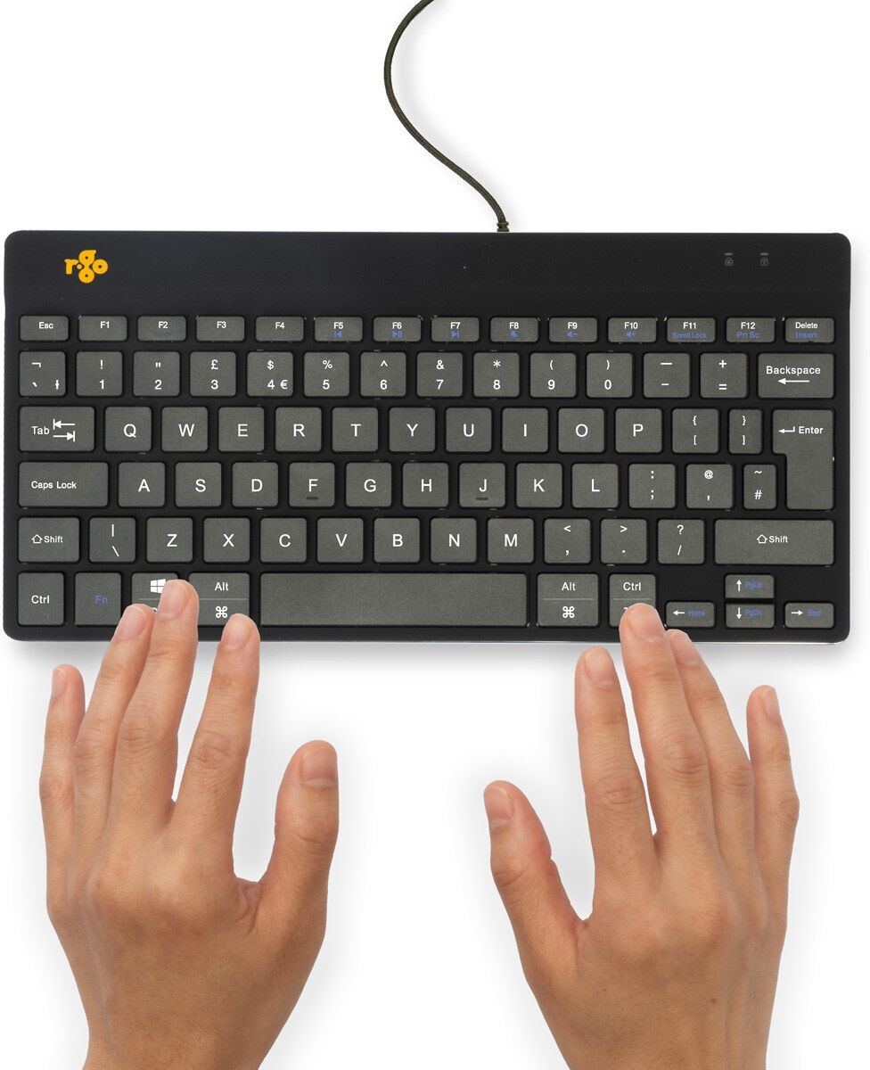 R-Go Tools Ergonomic keyboard R-Go Compact Break, compact keyboard with break software, QWERTY (UK), wired, black