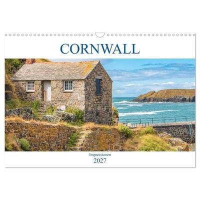Cornwall Impressionen (Wandkalender 2027 DIN A3 quer), CALVENDO Monatskalender