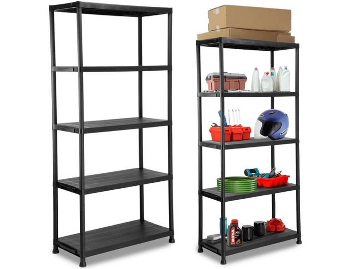 Étagère plastique MAXER 5 niveaux noire