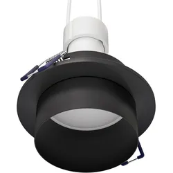 ledscom.de Deckeneinbaurahmen KRON, rund, schwarz matt, inkl. GU10 LED 450lm, warmweiß