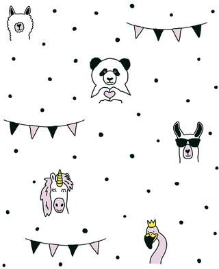 Chesapeake Orlow Pink Llama Wallpaper - 20.9 x 396 x 0.025