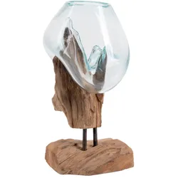 Vase San Marino Waterdrop Klar/Teakfarben