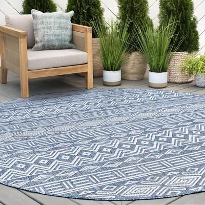 Alise Rugs Exo Coastal Diamond Indoor/Outdoor Area Rug