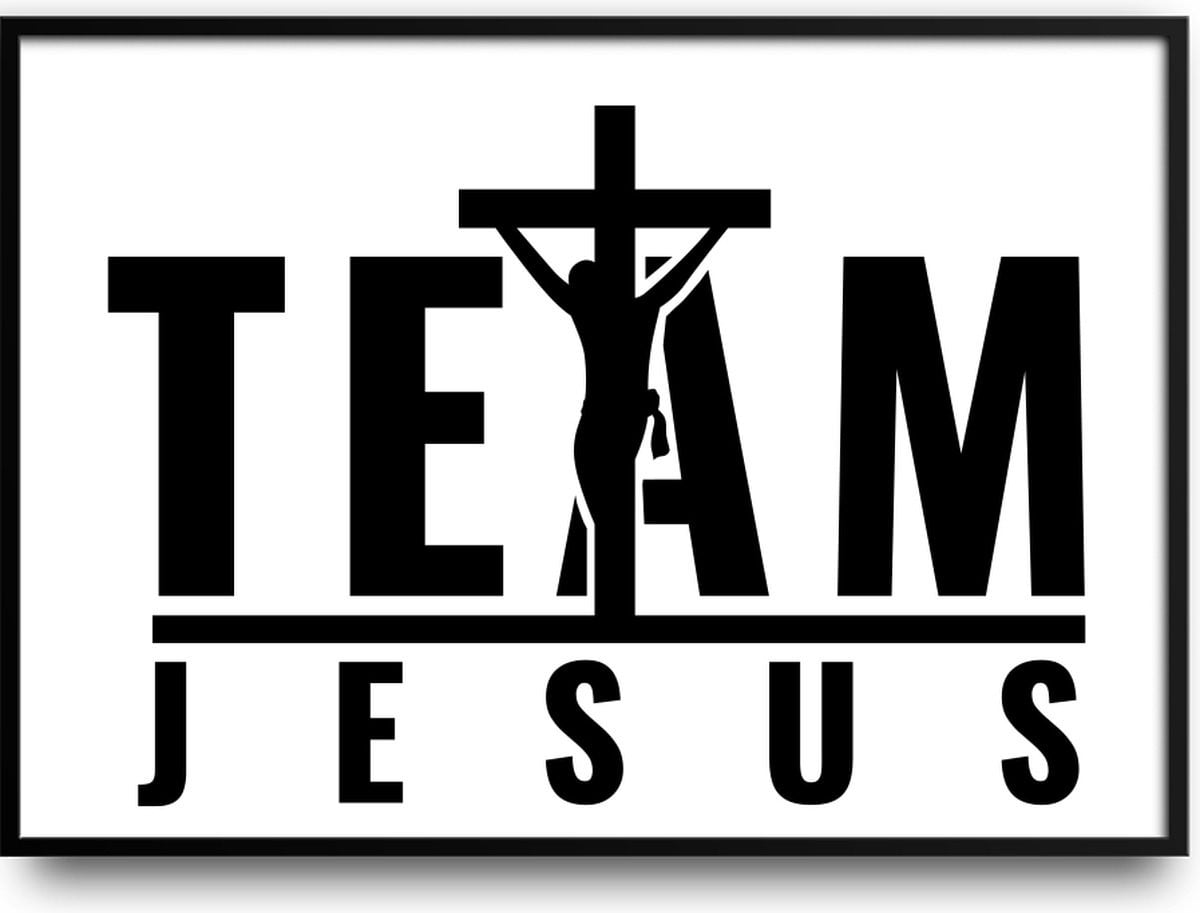 Team Jesus fotolijst met glas en poster 30 x 40 cm
