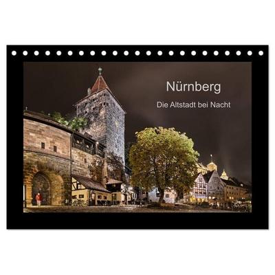 Nürnberg - Die Altstadt bei Nacht (Tischkalender 2026 DIN A5 quer), CALVENDO Monatskalender
