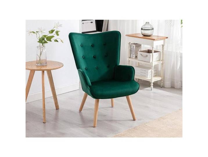 Fauteuil en velours vert VATELY