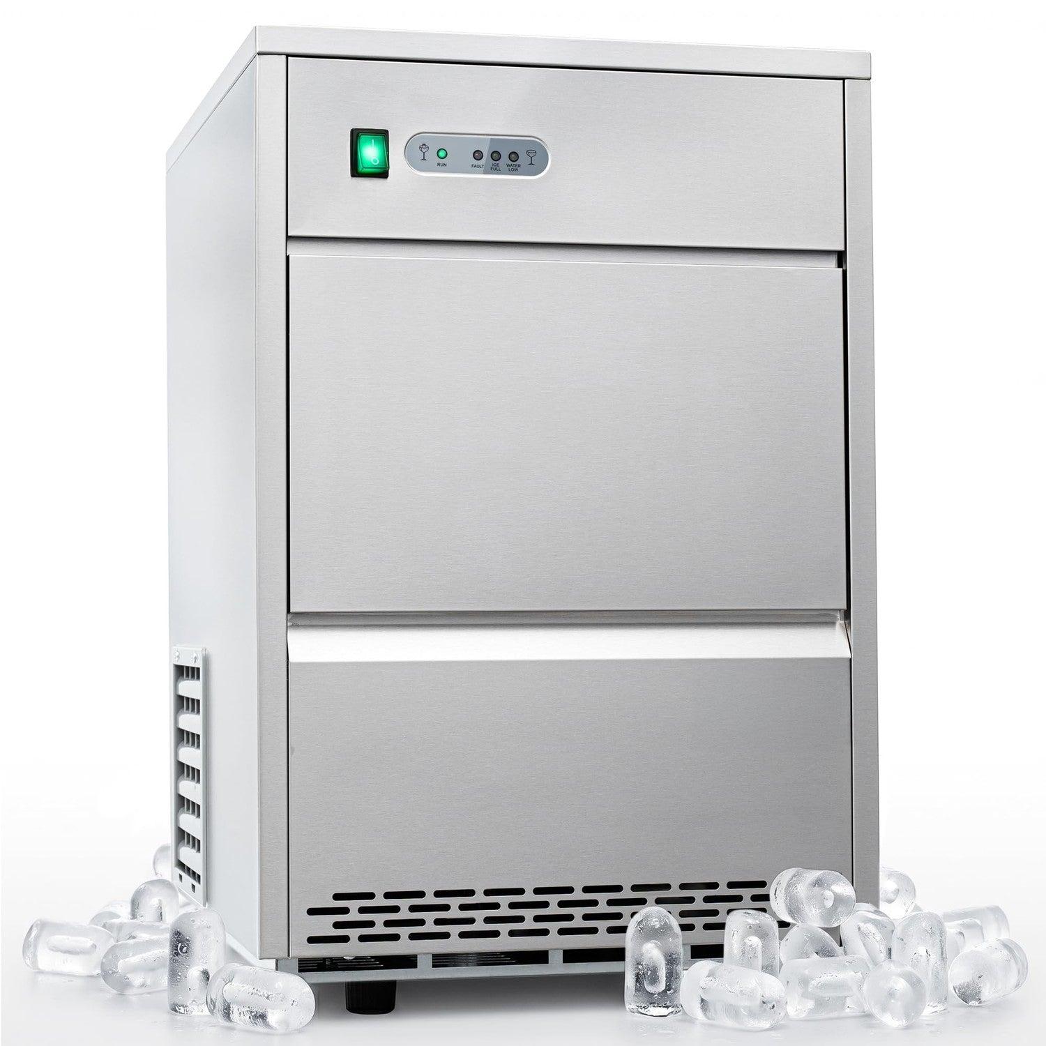 KLAMER Eiswürfelmaschine Gastro 26 kg/24h, Vollautomatisch, Minutenschnelle Eisproduktion, Hygienischer Edelstahl, Verschließbar, Ice Maker Gastronomie