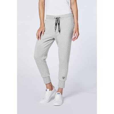 Jogginghose CHIEMSEE, Damen, Gr. XL (46/48), Normalgrößen, grau (neutral gray melange), 90% Baumwolle, 10% Viskose, Hosen Jogginghose