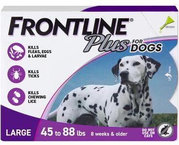 Frontline Plus For Large Dogs 45-88 Lbs (Purple) 3 Doses