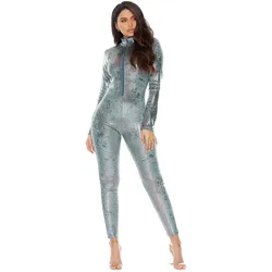Forplay Reptilien Catsuit silber (L, XL)