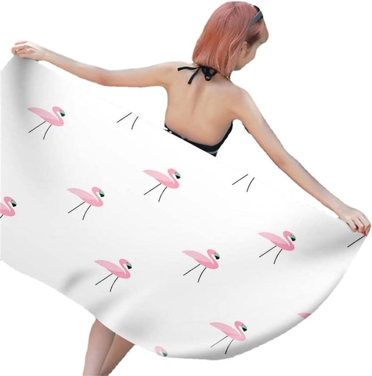 Strandlaken Flamingo - Microfiber Handdoek - Zandvrij en Sneldrogend - 150 x 200 cm - Kleurrijk