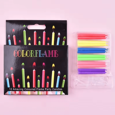 Inspire Curations 6 Color Flame Birthday Candles Colorful Cake Candles For Parties color 12pcs B11220b