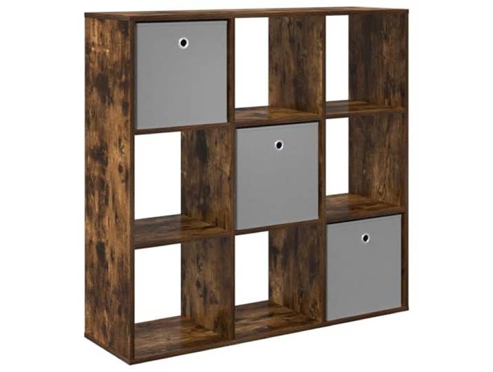 Coespram Sideboard mit 3 Schubladen Kommode Räuchereiche 102x31x99,5cm Schlanker Mehrzweckschrank mit Griffmulden und Ablagefächern für Wohnzimmer und Flur, pflegeleichte Holzoptik.