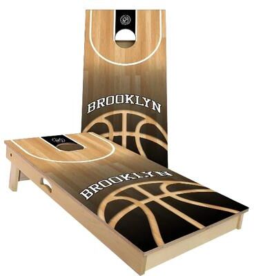 Skip's Garage Brooklyn Basketball Outdoor Cornhole Board Set
