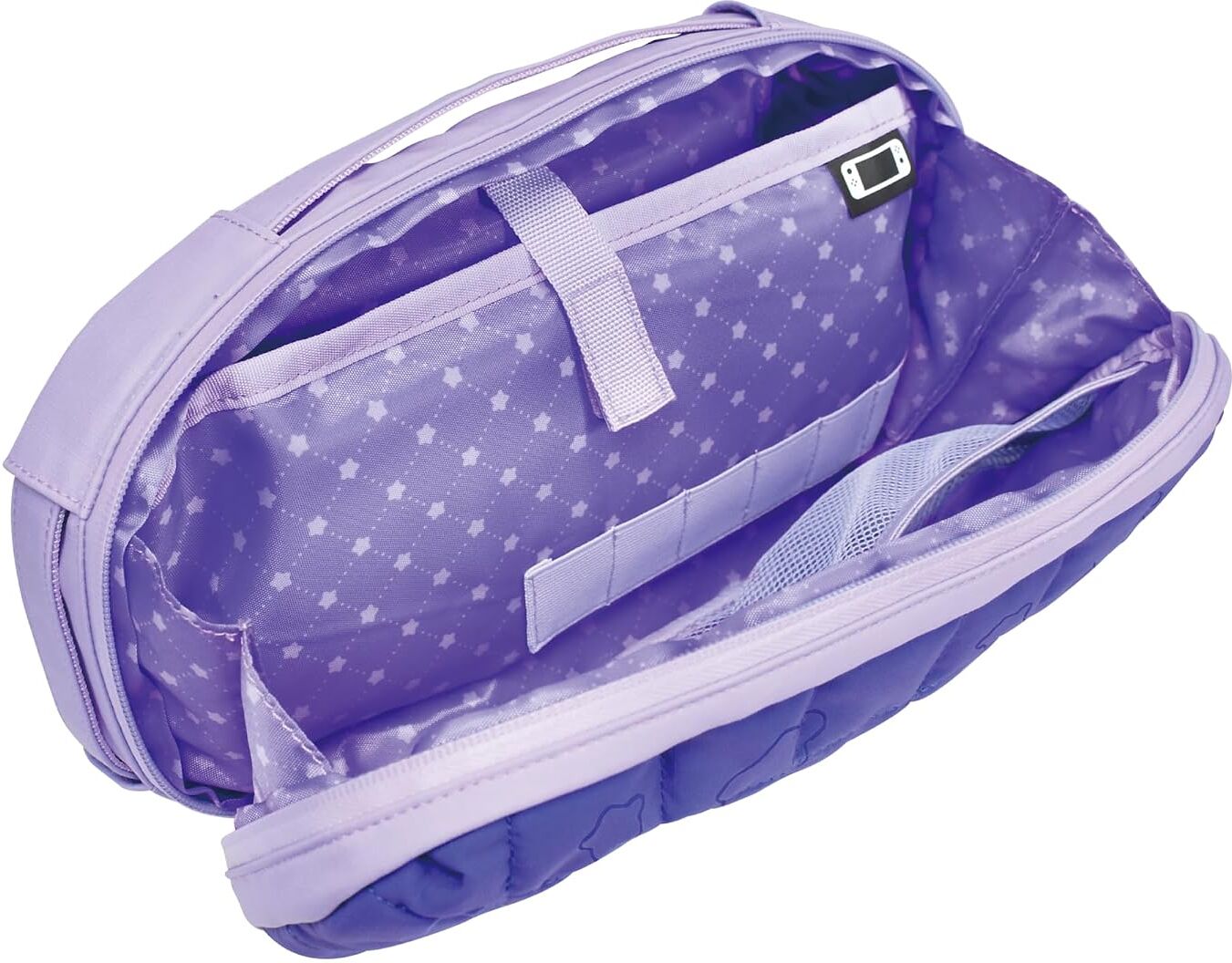HORI Puff Pouch Kirby ; Waddle Dee for Nintendo Switch 2 - Nintendo Licensed Storage Pouch for One Console, AC Adapter, and Six Game Cards, Purple