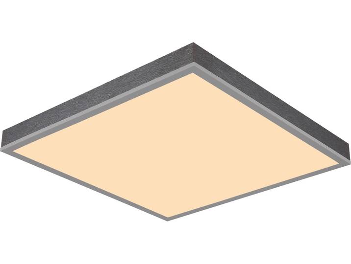 Plafonnier LED\, carré\, gris opale\, L 45 cm