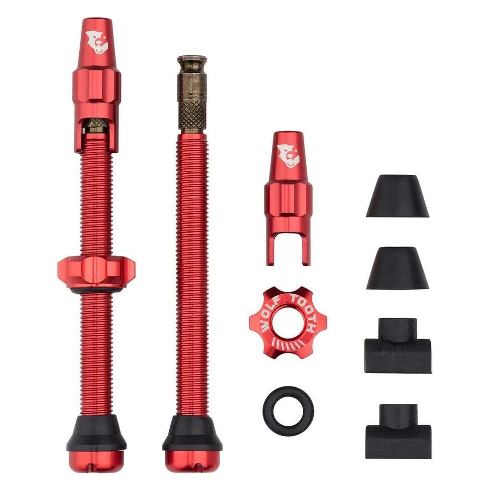 Wolf Tooth Tubeless Valve Stem Ventile, Clik Valve, 60mm, 2 Stk., red (58324603)