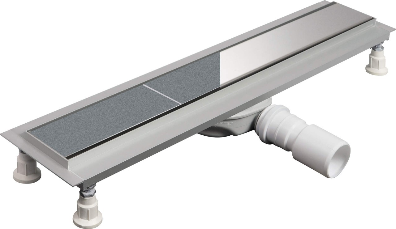 Neuesbad Umkehrbar Duschrinne Rost für Fliesen / geschlossen, Länge 60 cm Siphon NB1DEKNS006D1