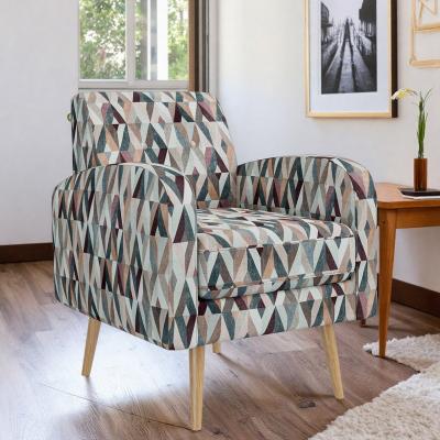 "29"" Polyester Accent Arm Chair with Button-Tufted Back and Solid Wood Legs"